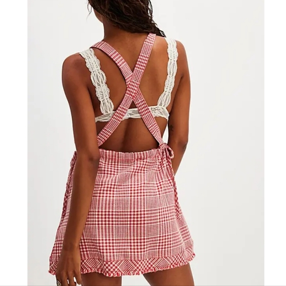 Free People Chrissie Mini Skirtall Red Combo - Picture 5 of 13